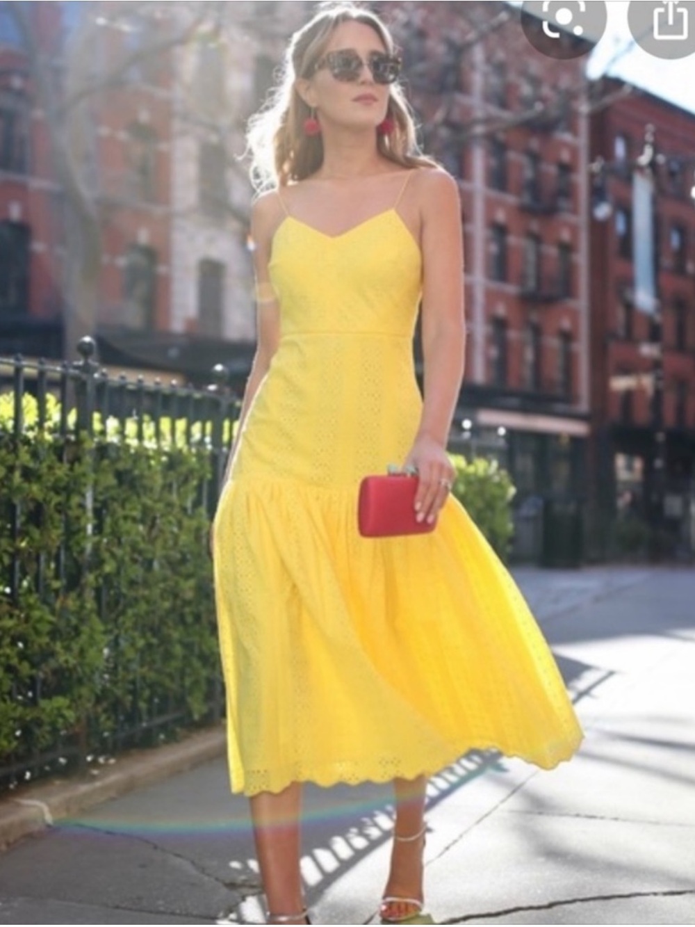 J. Crew Tiered Spaghetti Strap Midi Dress Yellow Drop Waist Cotton Romantic Fun